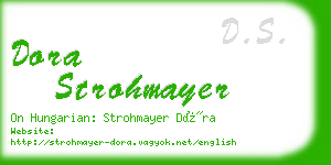 dora strohmayer business card